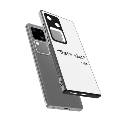 Thats What sleek vivo v30 cover with tempered glass back and TPU edges