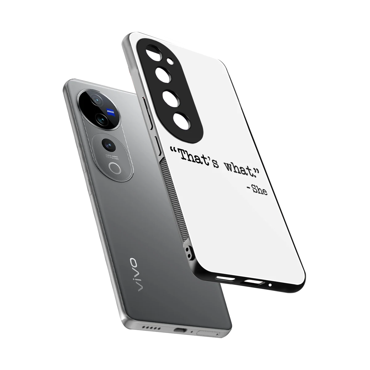Thats What sleek vivo v40 pro cover with tempered glass back and TPU edges