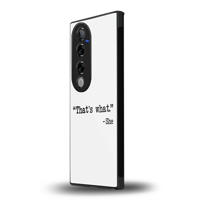 Thats What vivo v40 pro mobile cover | shockproof glass phone case