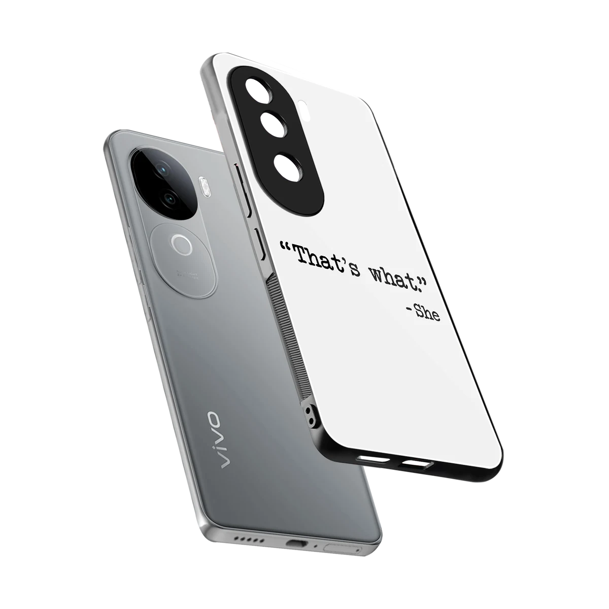 Thats What sleek vivo v40e cover with tempered glass back and TPU edges