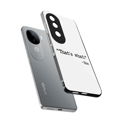 Thats What sleek vivo v40e cover with tempered glass back and TPU edges