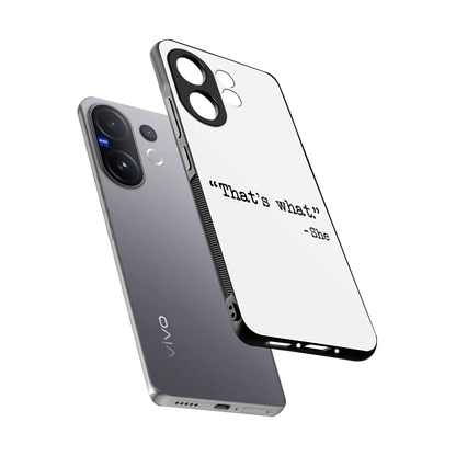 Thats What sleek vivo v60 cover with tempered glass back and TPU edges