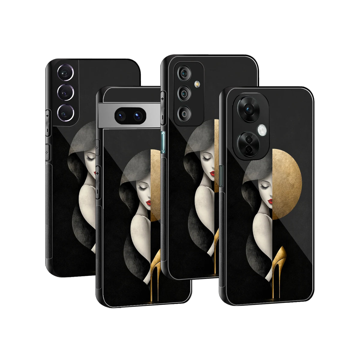 Stylish Glass Back Case for All Smartphones iPhone, Samsung, OnePlus, Pixel, Redmi, Oppo, Vivo, Motorola
