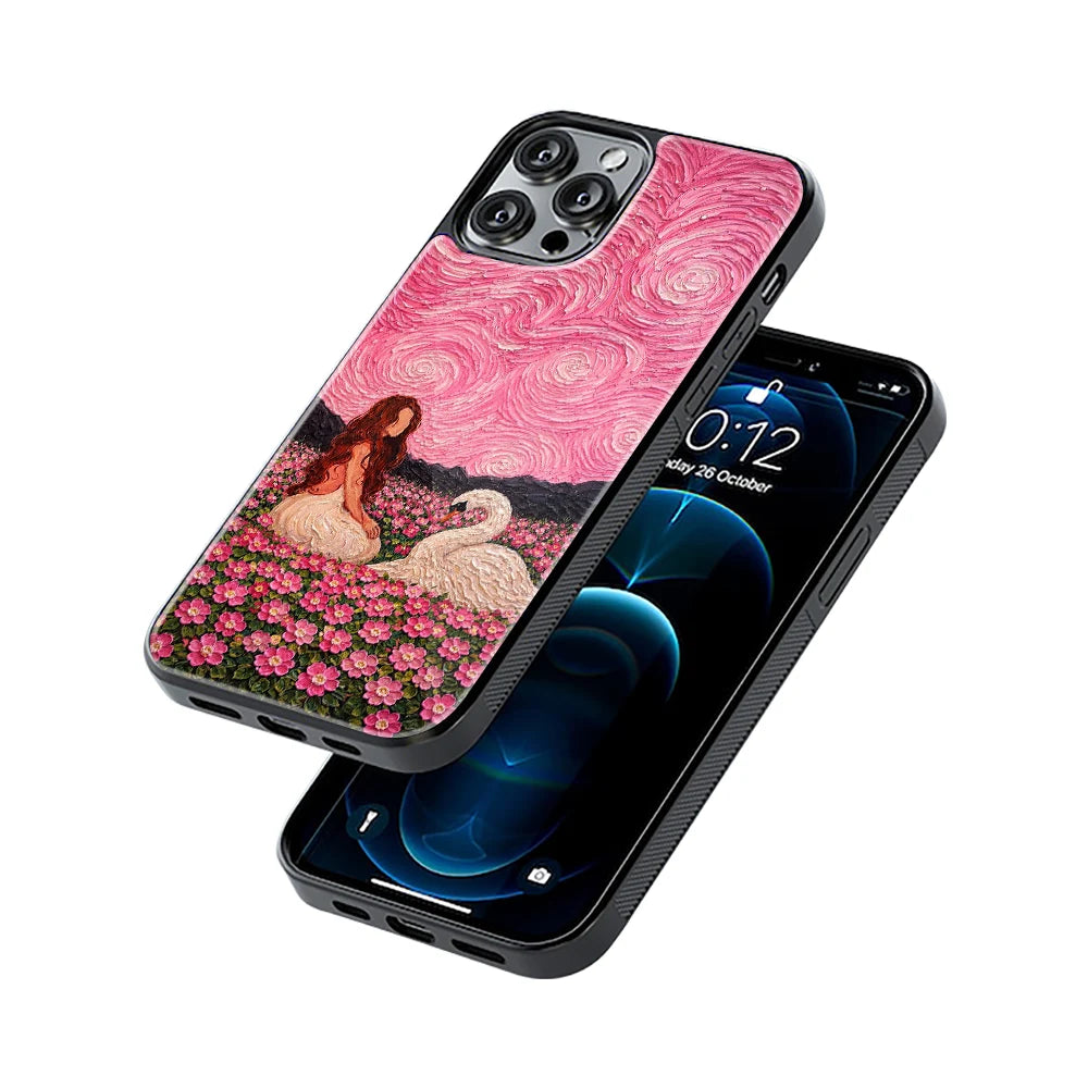 Protective Glass Back Phone Case Compatible with iPhone, Samsung, OnePlus, Pixel & More