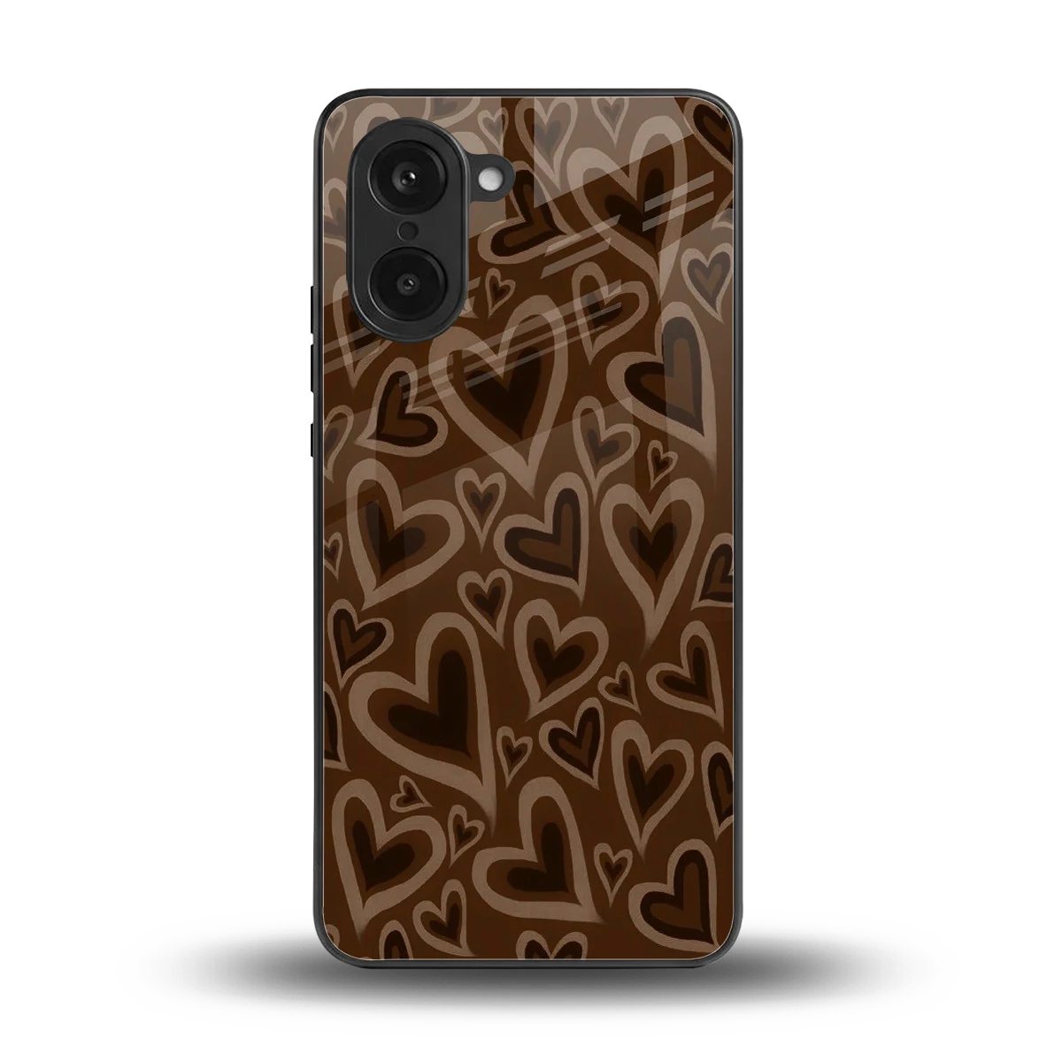 Toasty Brown Hearts back phone cover | glass case for oneplus nord ce5 5g