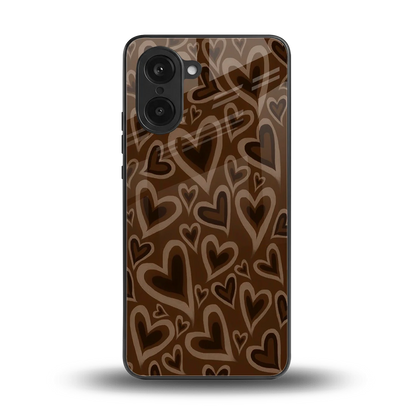 Toasty Brown Hearts back phone cover | glass case for oneplus nord ce5 5g