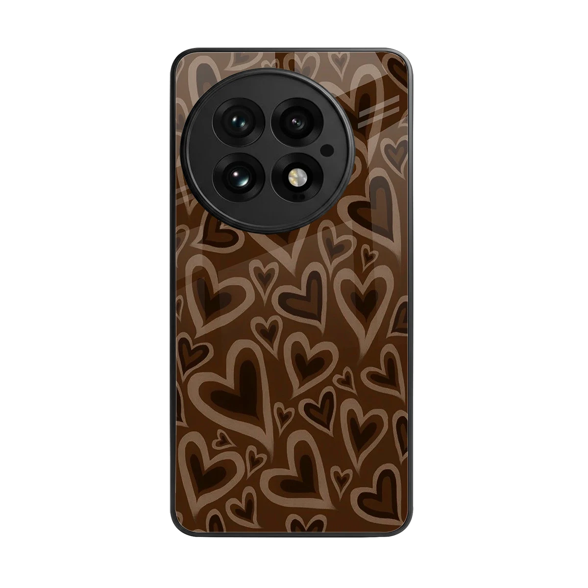 Toasty Brown Hearts back phone cover | glass case for oneplus 13