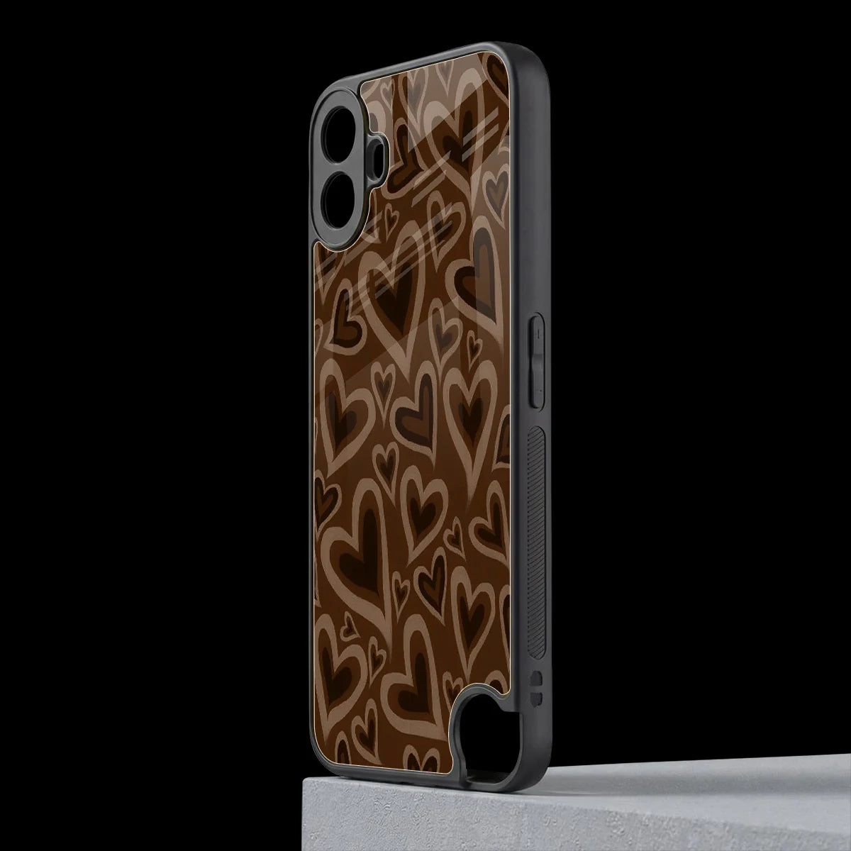 Toasty Brown Hearts cmf nothing phone 1 mobile cover | shockproof glass phone case