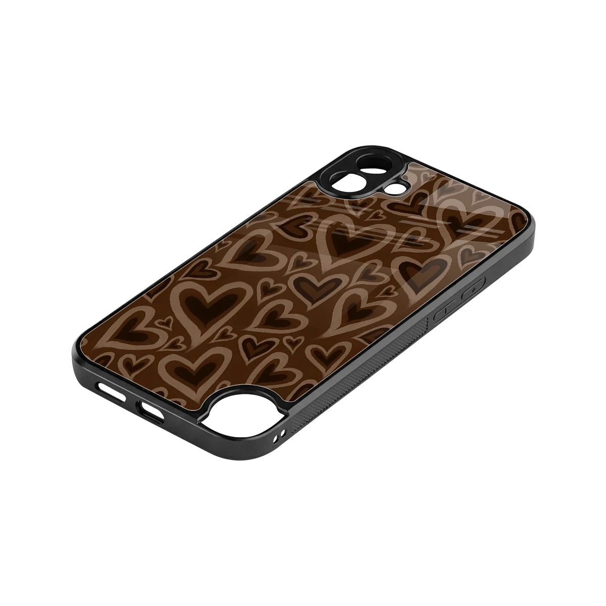 Toasty Brown Hearts stylish phone case for cmf nothing phone 1 | glossy glass and slim fit