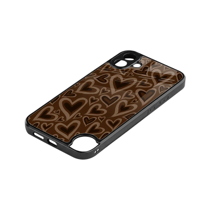 Toasty Brown Hearts stylish phone case for cmf nothing phone 1 | glossy glass and slim fit