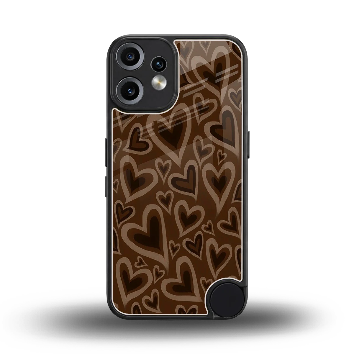 Toasty Brown Hearts back phone cover | glass case for cmf nothing phone 2 pro