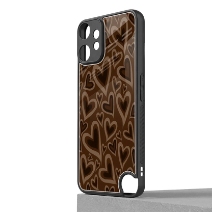 Toasty Brown Hearts cmf nothing phone 2 pro mobile cover | shockproof glass phone case