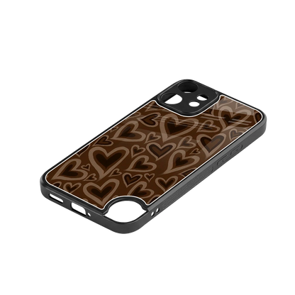 Toasty Brown Hearts stylish phone case for cmf nothing phone 2 pro | glossy glass and slim fit