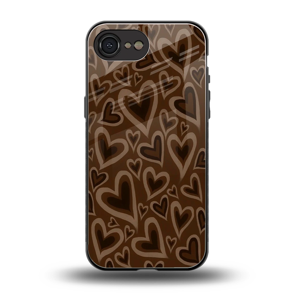 Toasty Brown Hearts back phone cover | glass case for iphone 16e