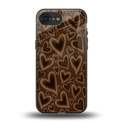 Toasty Brown Hearts back phone cover | glass case for iphone 16e
