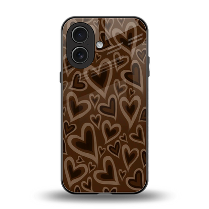 Toasty Brown Hearts back phone cover | glass case for iphone 17