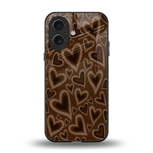 Toasty Brown Hearts back phone cover | glass case for iphone 17