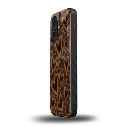 Toasty Brown Hearts iphone 17 mobile cover | shockproof glass phone case