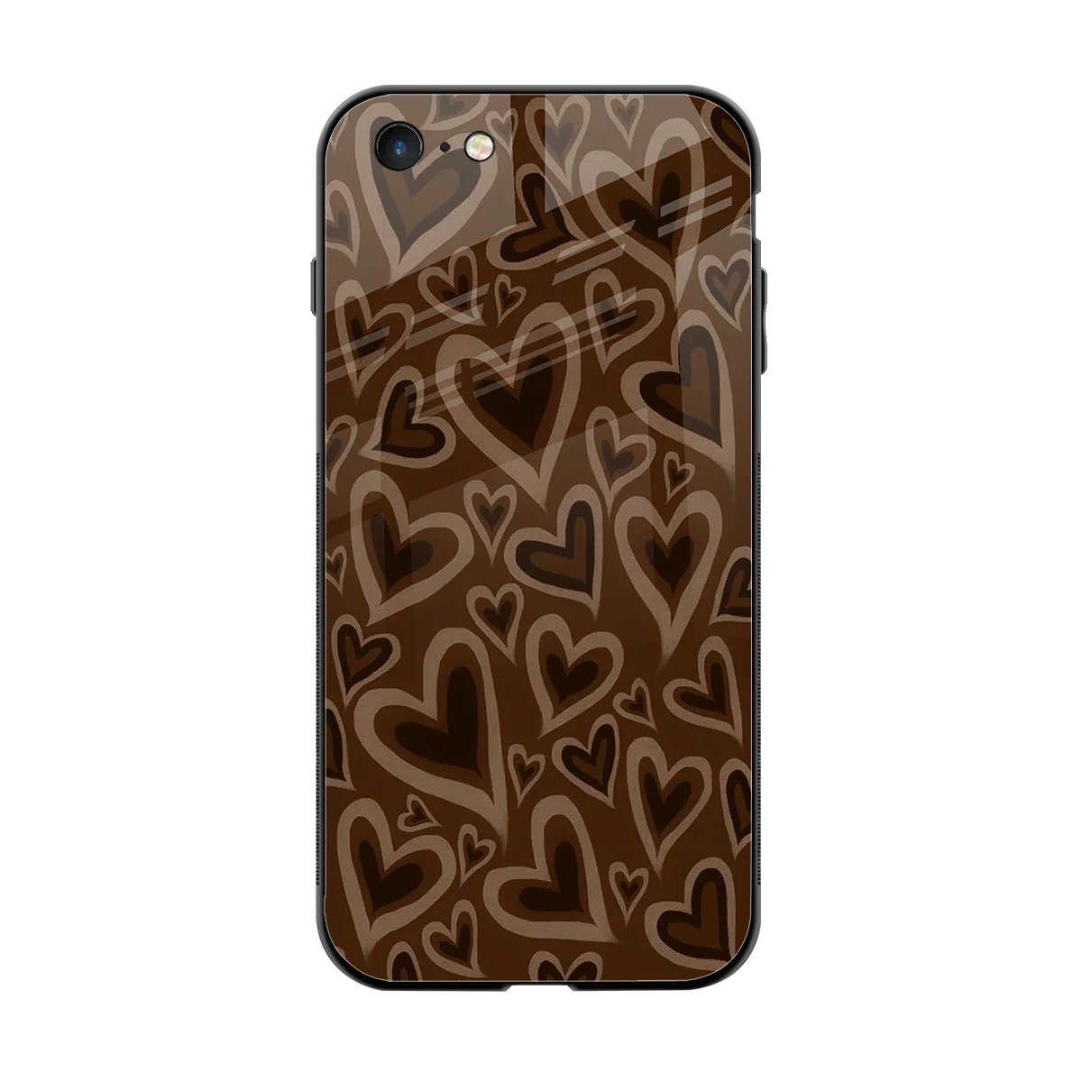Toasty Brown Hearts back phone cover | glass case for iphone 6