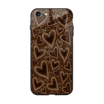 Toasty Brown Hearts back phone cover | glass case for iphone 6