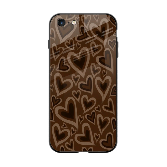 Toasty Brown Hearts back phone cover | glass case for iphone 6s plus