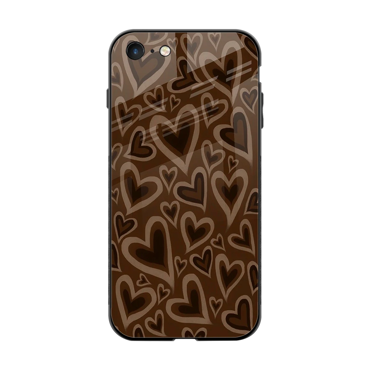Toasty Brown Hearts back phone cover | glass case for iphone 7