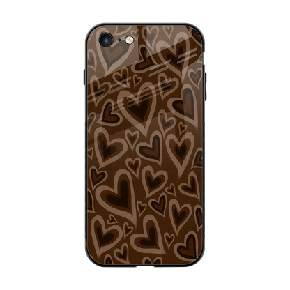 Toasty Brown Hearts back phone cover | glass case for iphone 7