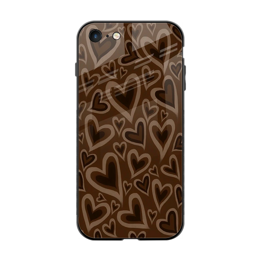 Toasty Brown Hearts back phone cover | glass case for iphone 7