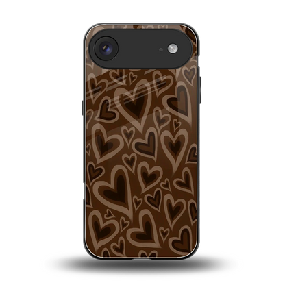 Toasty Brown Hearts back phone cover | glass case for iphone air