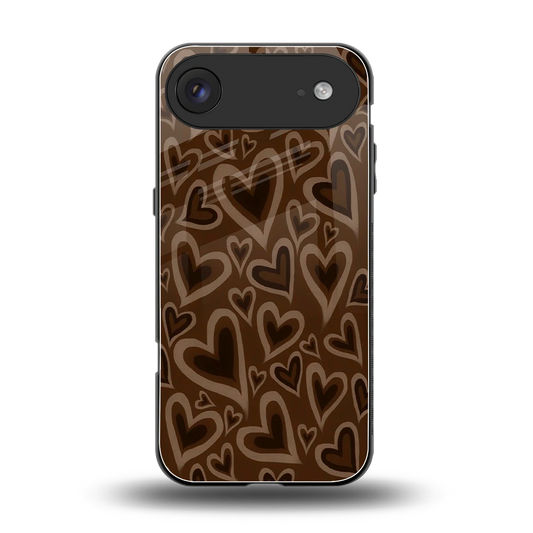 Toasty Brown Hearts back phone cover | glass case for iphone air