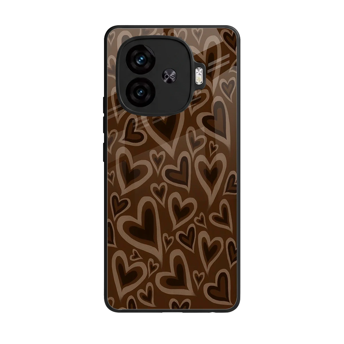 Toasty Brown Hearts back phone cover | glass case for iqoo neo 10r 5g