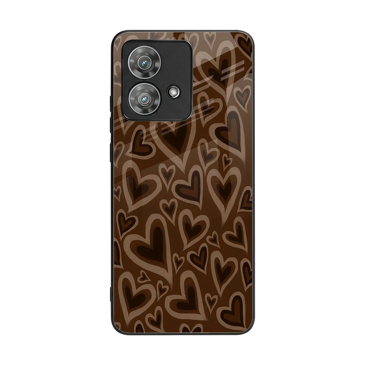 Toasty Brown Hearts back phone cover | glass case for motorola edge 40 neo 5g