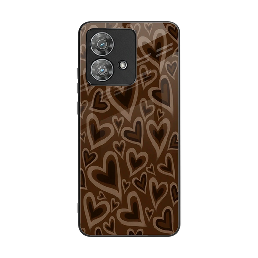Toasty Brown Hearts back phone cover | glass case for motorola edge 40 neo 5g