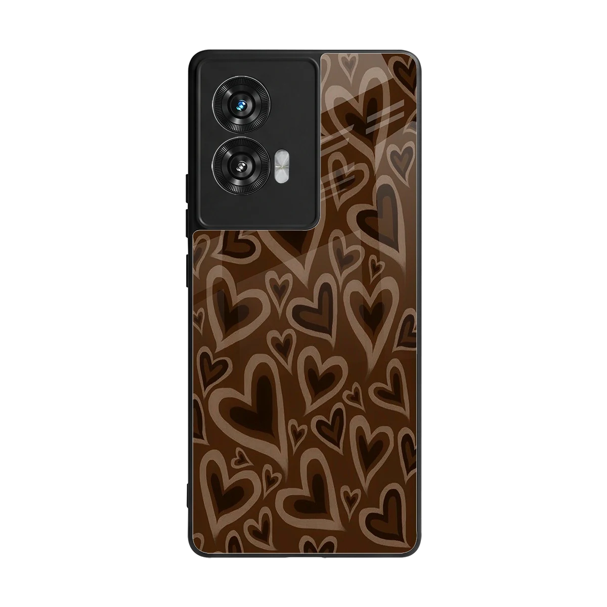 Toasty Brown Hearts back phone cover | glass case for motorola edge 50 fusion