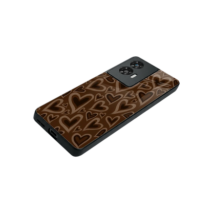 Toasty Brown Hearts stylish phone case for motorola edge 50 fusion | glossy glass and slim fit