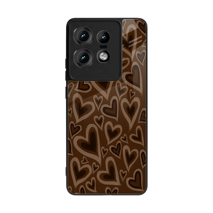 Toasty Brown Hearts back phone cover | glass case for motorola edge 50 pro