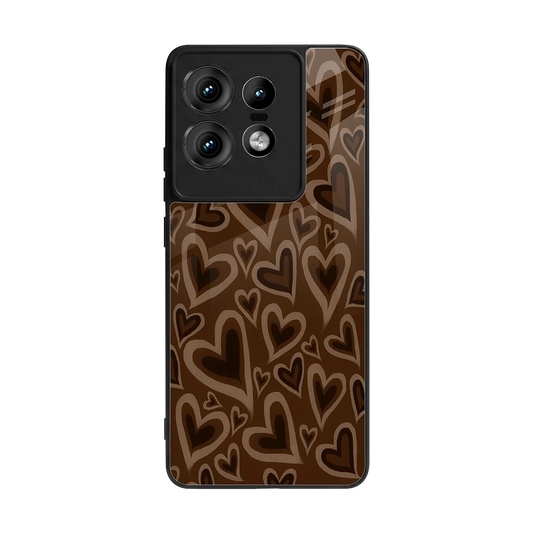 Toasty Brown Hearts back phone cover | glass case for motorola edge 50 pro