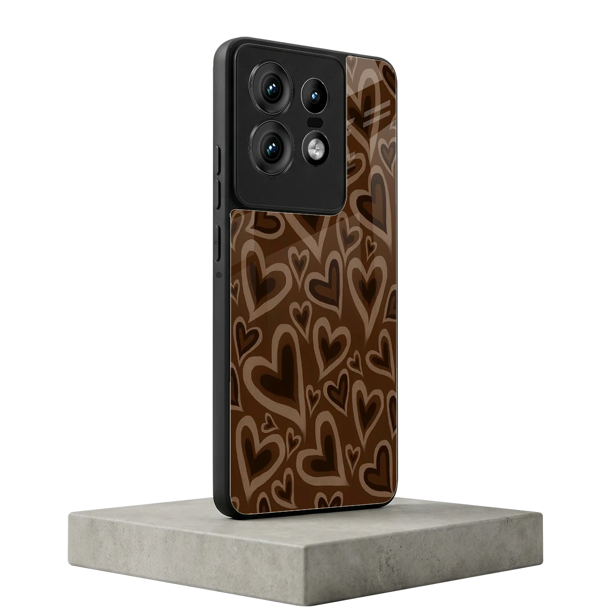 Toasty Brown Hearts motorola edge 50 pro mobile cover | shockproof glass phone case
