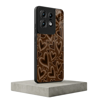 Toasty Brown Hearts motorola edge 50 pro mobile cover | shockproof glass phone case