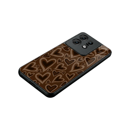 Toasty Brown Hearts stylish phone case for motorola edge 50 pro | glossy glass and slim fit