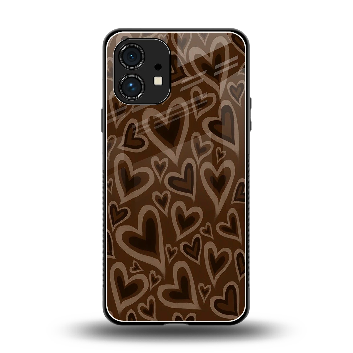 Toasty Brown Hearts back phone cover | glass case for nothing phone 1