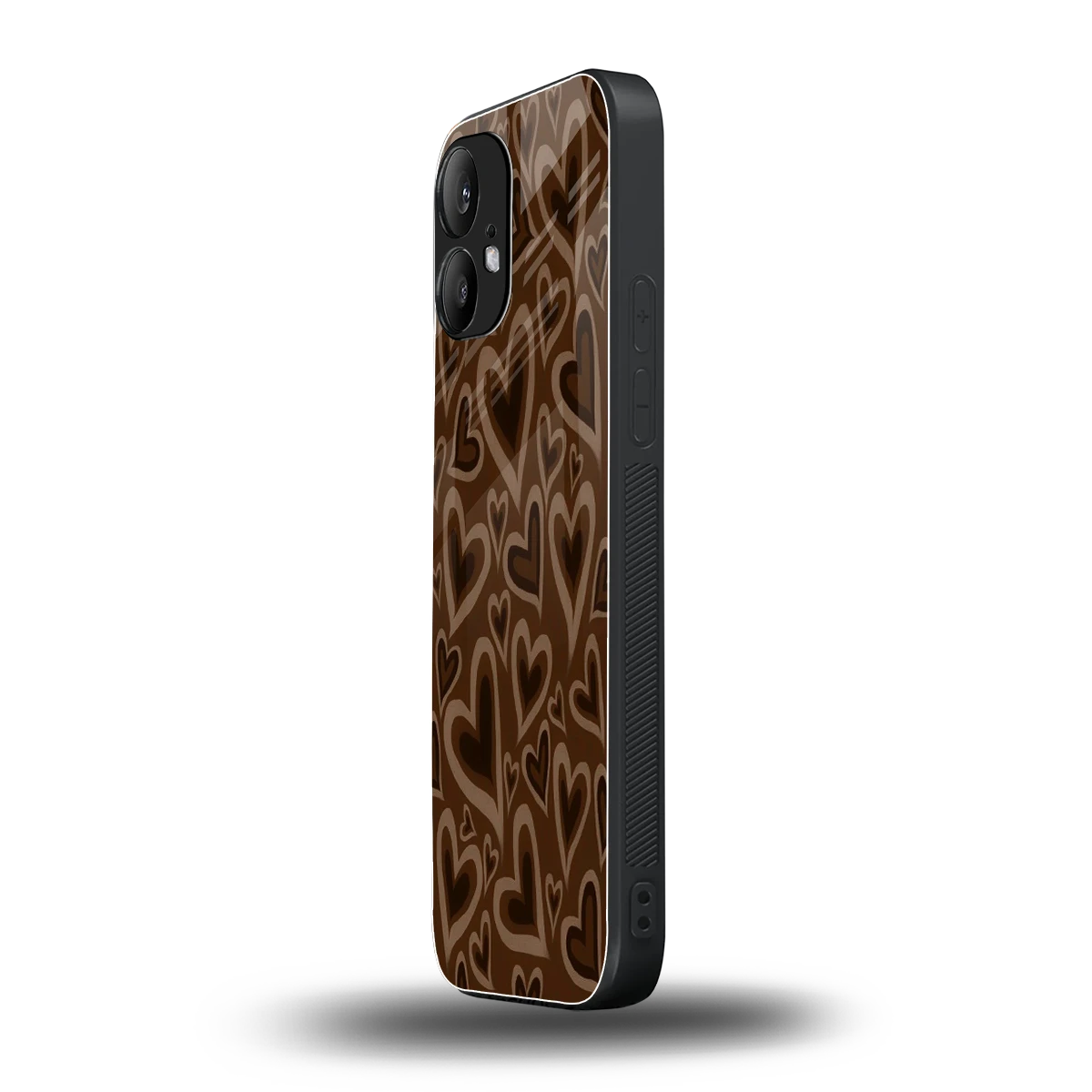 Toasty Brown Hearts nothing phone 2 mobile cover | shockproof glass phone case