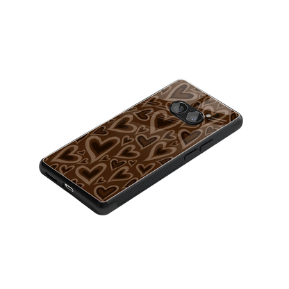 Toasty Brown Hearts stylish phone case for nothing phone 2a | glossy glass and slim fit