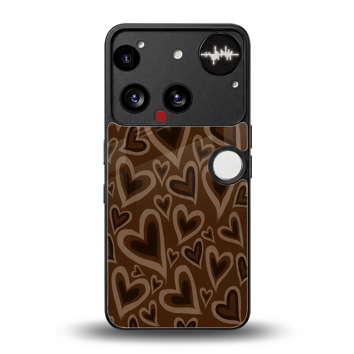 Toasty Brown Hearts back phone cover | glass case for nothing phone 3