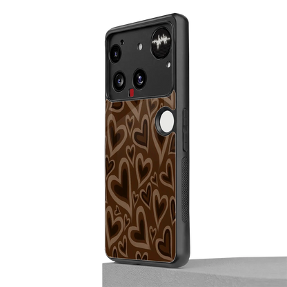 Toasty Brown Hearts nothing phone 3 mobile cover | shockproof glass phone case
