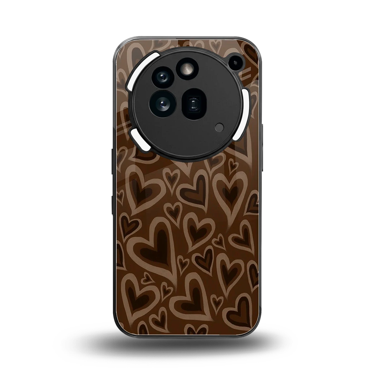 Toasty Brown Hearts back phone cover | glass case for nothing phone 3a pro