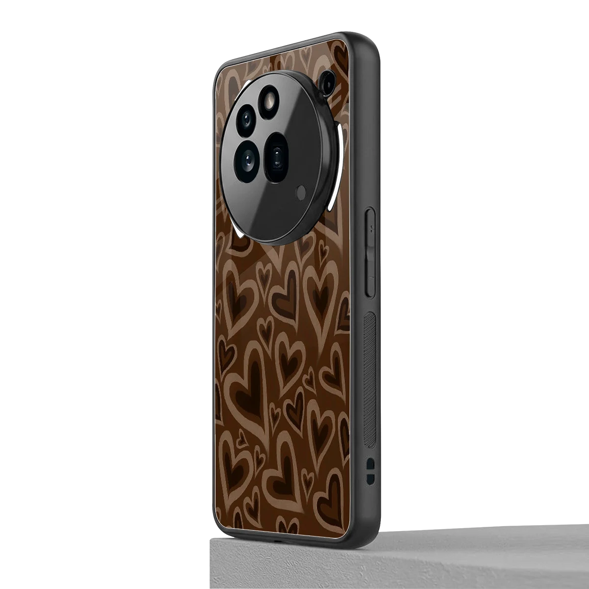 Toasty Brown Hearts nothing phone 3a pro mobile cover | shockproof glass phone case