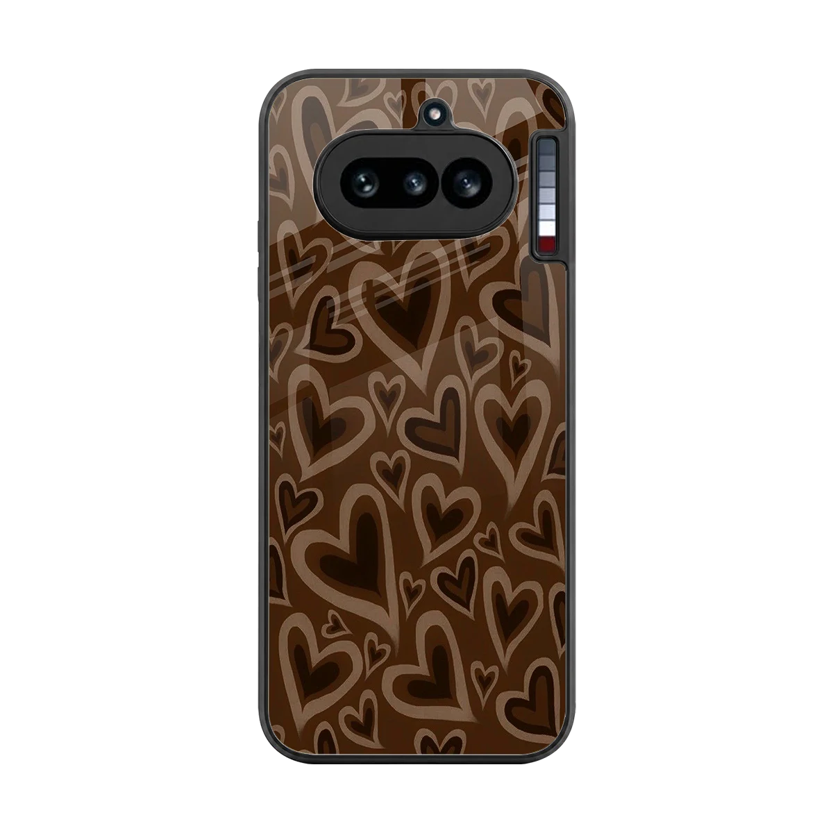 Toasty Brown Hearts back phone cover | glass case for nothing phone 4a