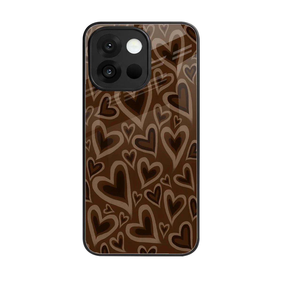 Toasty Brown Hearts back phone cover | glass case for oneplus 13s