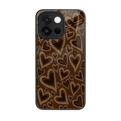 Toasty Brown Hearts back phone cover | glass case for oneplus 13s